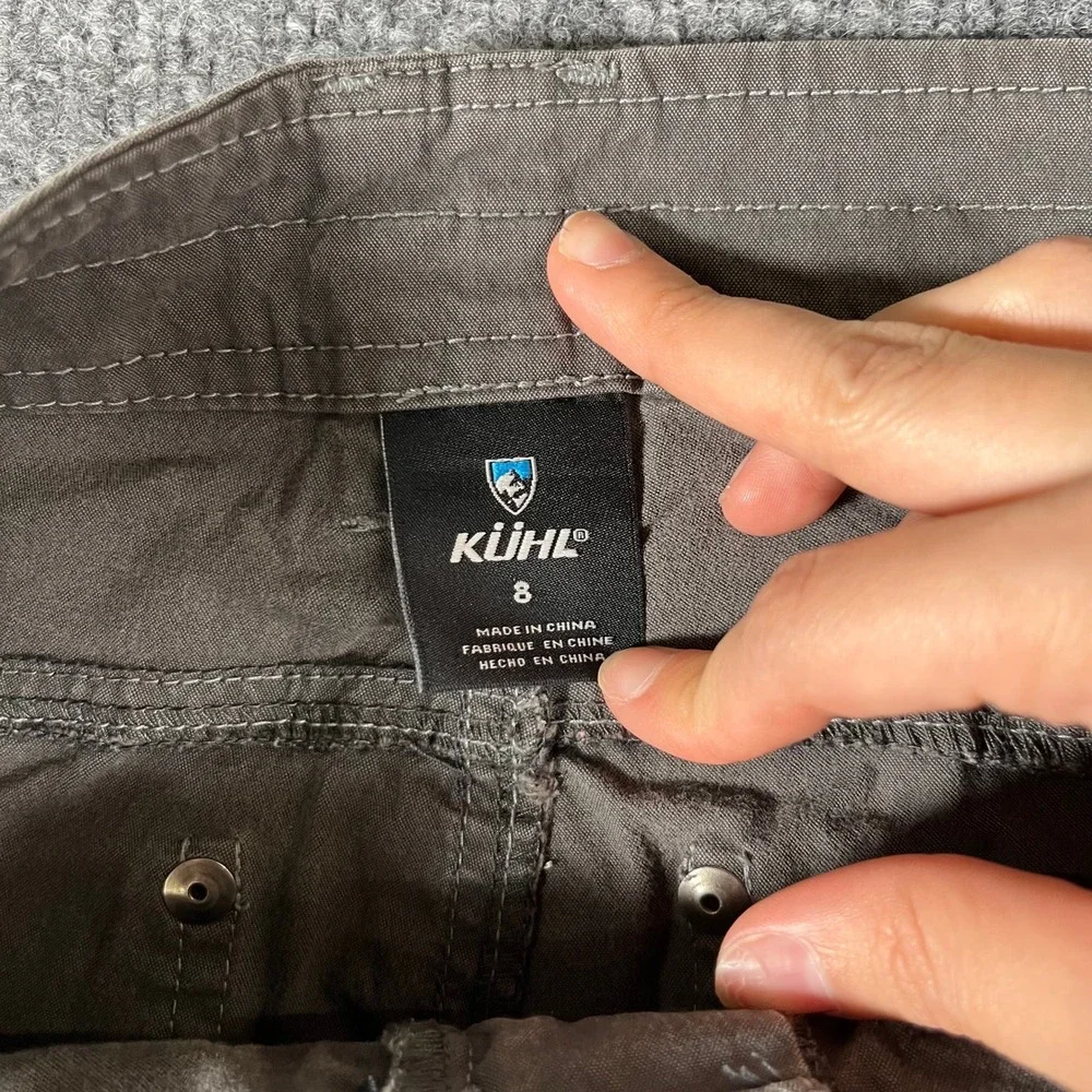 Kuhl Shorts Womens Size 8 Gray Cotton Blend Cargo Hiking Outdoor Utility